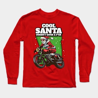 Biker Santa Bad Santa Funny Christmas Long Sleeve T-Shirt